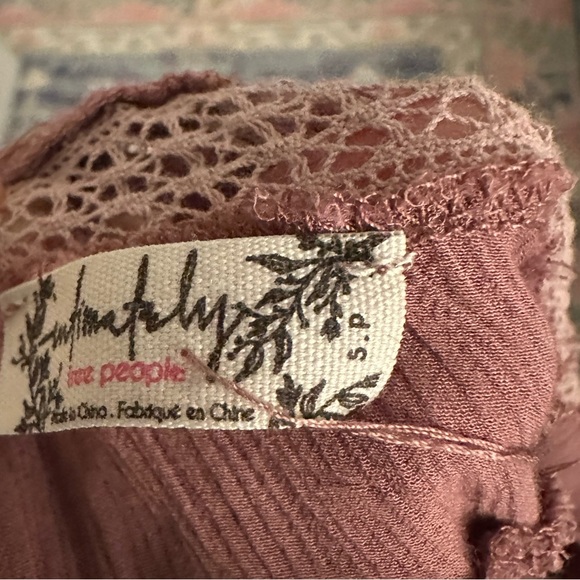 Free People intimately lace corset top adjustable straps, maroon - Picture 10 of 10